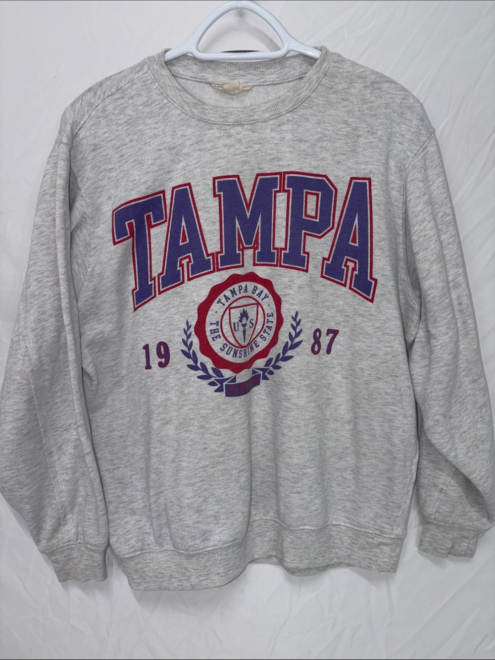 Aeropostale Oversized Crewneck Tampa Florida Graphic Crewneck Sweatshirt XS